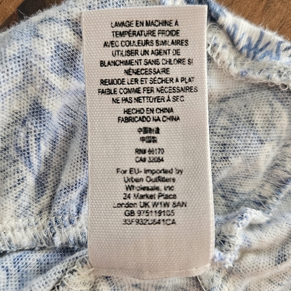 Free People Linen Cotton Blend Floral Lace Tank Blue White Size XS - Picture 4 of 7